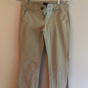 kick boot stretch khaki pants